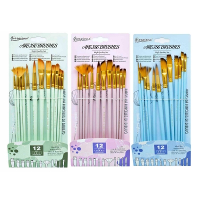 Picture of Giorgione Pastel Color Artist’s Brush Set of 12