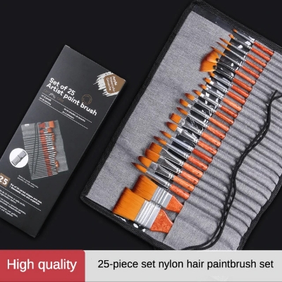 Picture of Giorgione 25 Pcs Artist Paint Brushes Watercolour Acrylic Oil Painting Brush With Case Set
