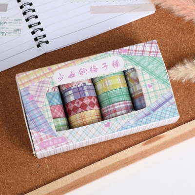 Picture of 20Pcs Cute Washi Tapes Kawaii  Washi tape Scrapbooking Basic Decorative Adhesive Tape Journal Supplies Masking Tape GRID DESIGN (RANDOM DESIGN) - sticker