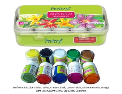 Picture of Fevicryl Acrylic Color Sunflower Kit 10 Shades