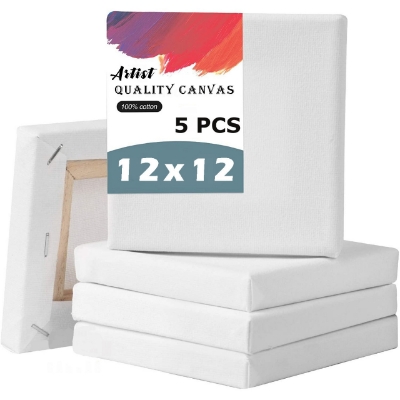 Picture of Papertree Premium White Canvas 12X12 INCH - 5 Pcs