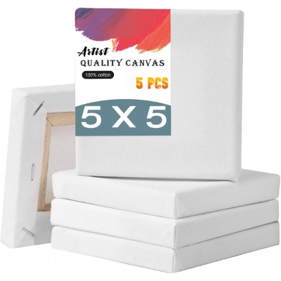 Picture of Papertree Premium White Canvas 5X5 INCH - 5 Pcs