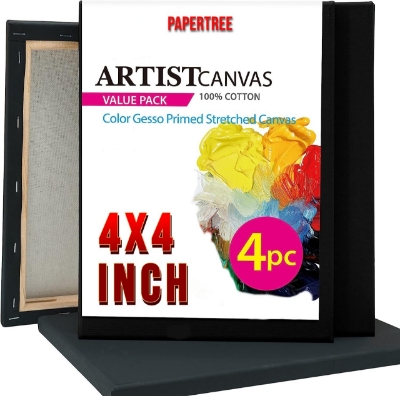 Picture of Papertree Black Premium Canvas 4x4 inch - 4 pcs