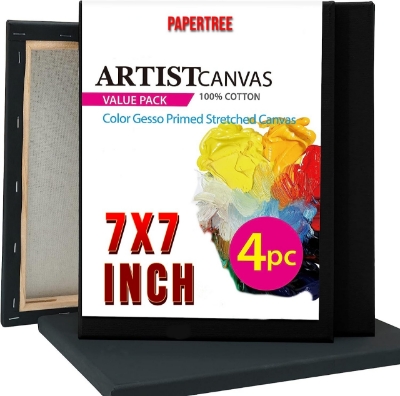 Picture of Papertree Black Premium Canvas 7 x 7 inch - 4 pcs