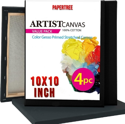 Picture of Papertree Black Premium Canvas 10 X 10  inch - 4 pcs