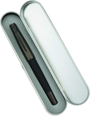 Picture of Hongdian 6013 Matte Black Fine Nib Fountain Pen with Metal Box Titanium Black Gift Pen Set