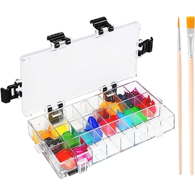 Picture of 24 Grid Gouache Watercolor Acrylic Moisturizing Palette Leakproof Color Storage