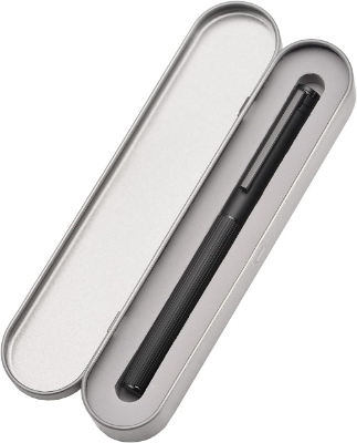 Picture of Hongdian H1 Black Aluminum Fountain Pen Extra Fine Nib, Smooth Writing Instrument with Converter and Pen Case Set