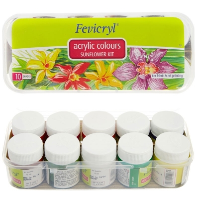 Picture of Fevicryl Acrylic Color Sunflower Kit 10 Shades