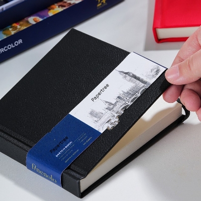 Picture of Papertree EC285-BK Leather cover Sketch Book - 40 Sheets