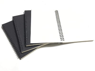 Picture of Papertree Spiral Sketch Notebook Black Cover White Blank Paper Wirebound
