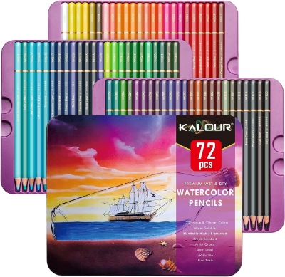 Picture of KALOUR Professional Water soluble Colored Pencils Set of 72 Colors