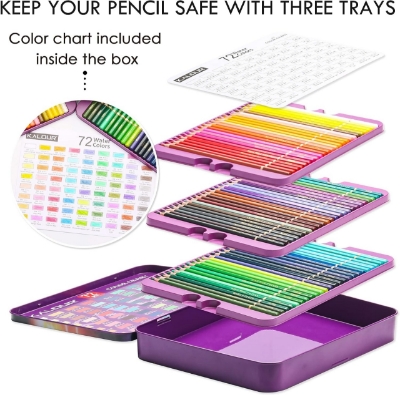 Picture of KALOUR Professional Water soluble Colored Pencils Set of 72 Colors