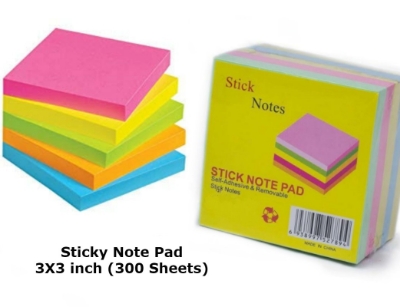 Picture of Sticky Notes 3x3" Post It Note Pad 5 Colors notepaper - 300 Sheets
