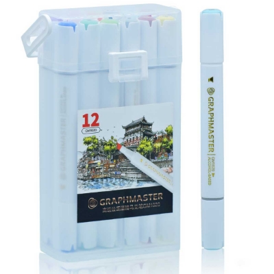 Picture of Graphmaster Alcohol Marker Chisel & Fine Tip | Pack of 12