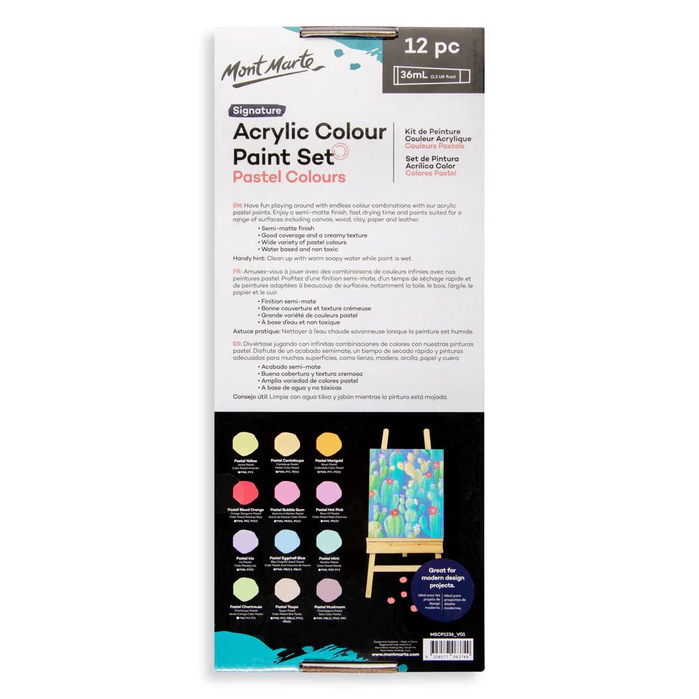 Picture of Mont marte Acrylic pastel color 36ml  x 12 pc
