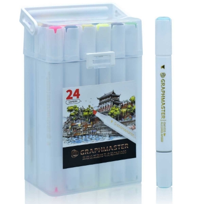 Picture of Graphmaster Alcohol Marker Chisel & Fine Tip | Pack Of 24