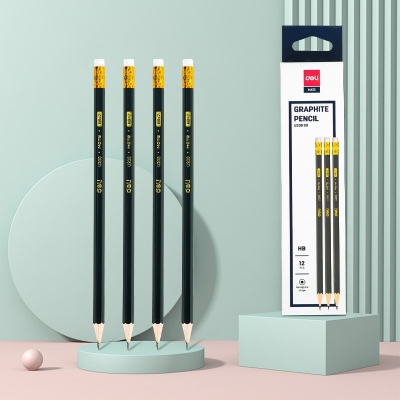 Picture of Deli  EU20000 Graphite Pencil With Eraser HB Pencil 12 PCS