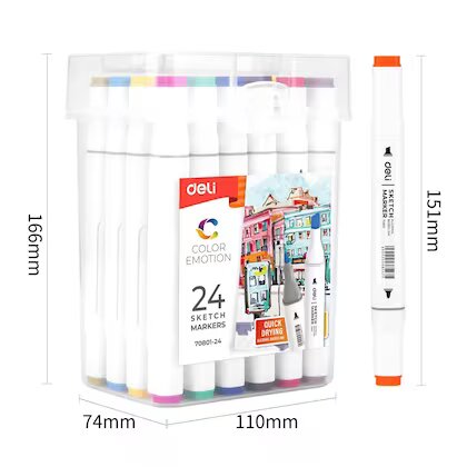 Picture of Deli E70801-24 markers for sketching (24 PCs)