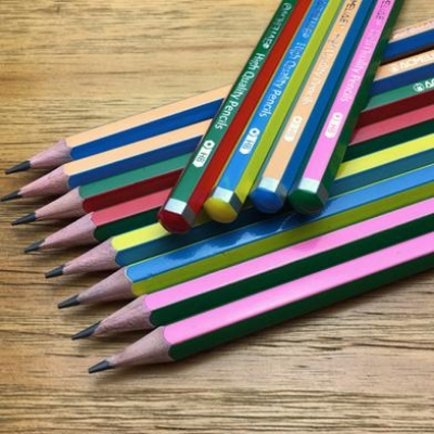 Picture of Acmeliae Multi Color Striped Body Graphite Pencil HB 12 Pcs