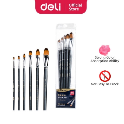 Picture of DELI 73894 NUEVO FLAT BRUSH SET 6'S