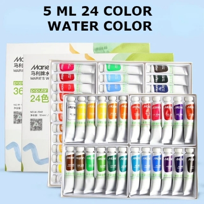 Picture of Maries Watercolor Paint Set of 24 Assorted Colors for Students, Beginners and Professional  5 ml/Tube