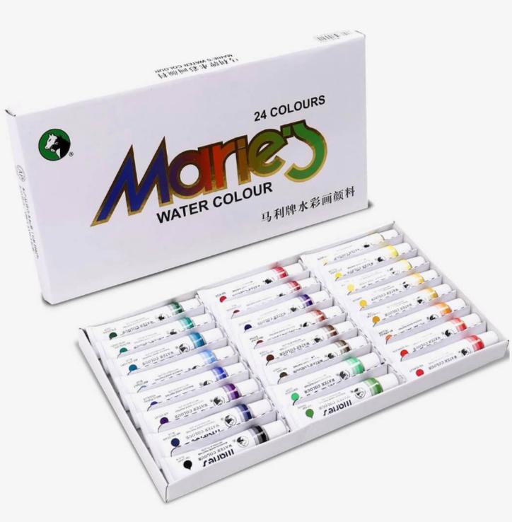 Picture of Maries Watercolor Paint Set of 24 Assorted Colors for Students, Beginners and Professional  5 ml/Tube