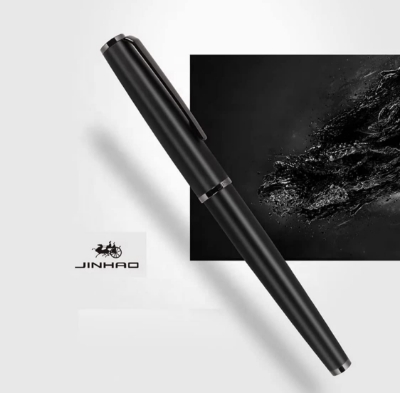 Picture of Jinhao 95 Series Metal Body Fountain Pen with Ink Refill Converter Matte Black, Fine Nib 0.5mm