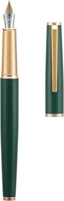 Picture of Jinhao 95 Metal Fountain Pen Medium Nib, Matte Green with Golden Clip Writing Pen