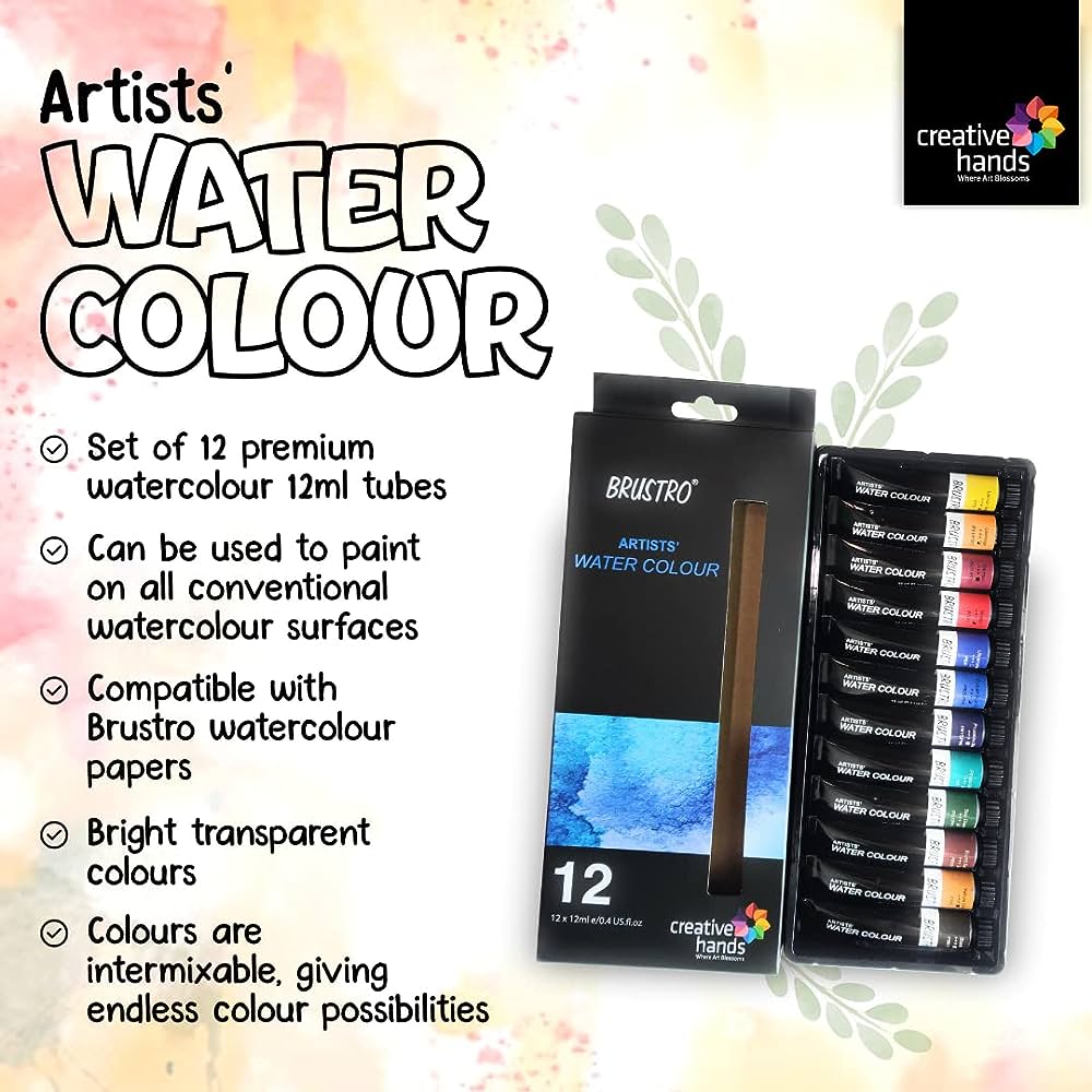 Picture of BRUSTRO Artists ’ Watercolor Set of 12 Colors X 12ML Tubes