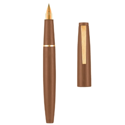 Picture of Jinhao 80 Brushed Carbon Fiber Fountain Pen 0.3mm Nib, Brown with Golden Clip Writing Pen