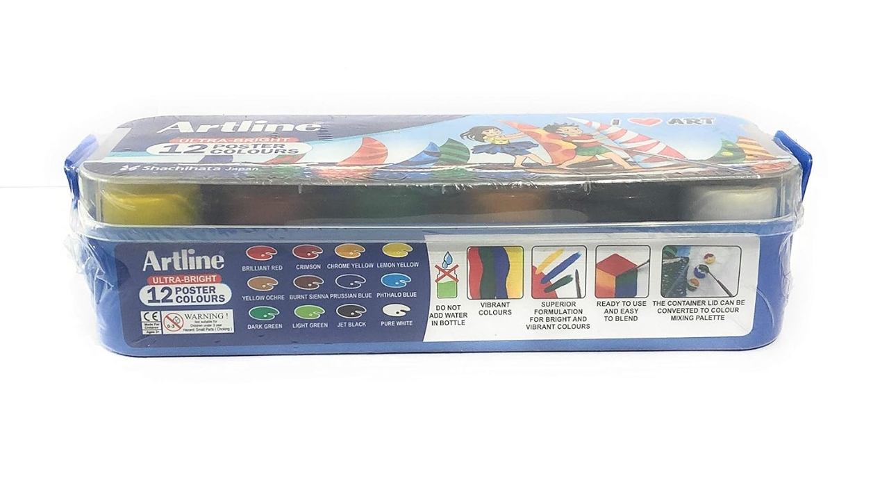 Picture of Artline Ultra Bright Poster Colour Set of 12 Shades (Multi Colour)