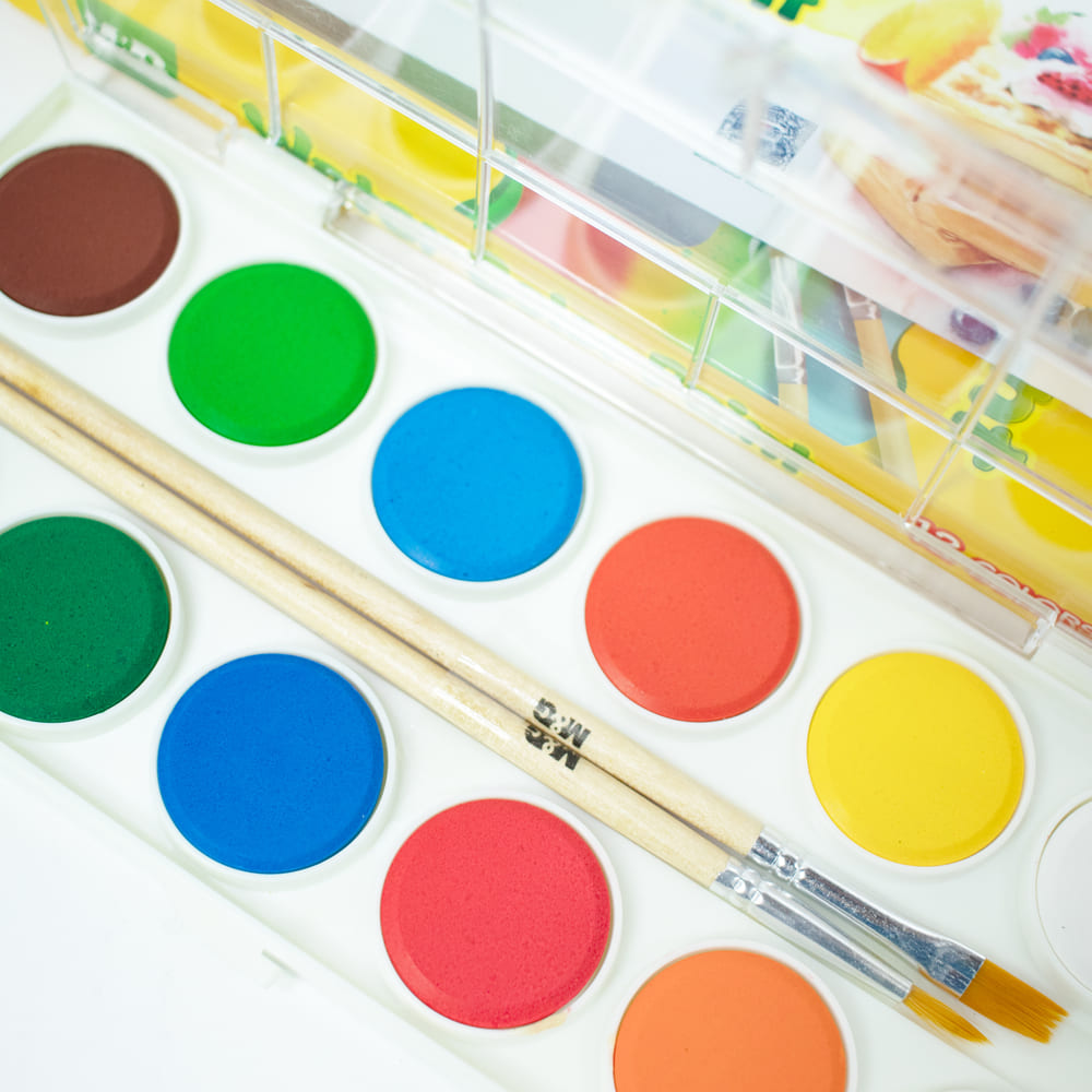 Picture of M&G (8gram) Water color paint cake 12 colors with 2 Brush