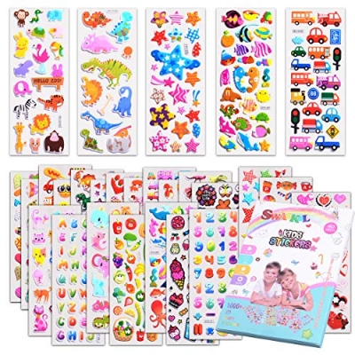 Picture of 05 Pcs different Design 3D sticker for kids play (Any Design)