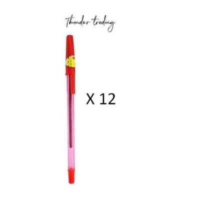 Picture of Red Leaf Ball point pen Extra Fine 1.0mm 12 Pcs -Red