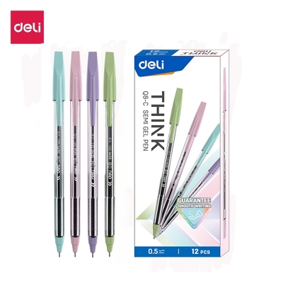 Picture of Deli	WQ8-C Think Semi Gel Ink Pen Black 12 pcs
