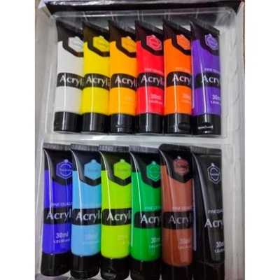 Picture of Keep Smiling For Students & Artists Acrylic Paint Set 12 Bright Colors, 30ml