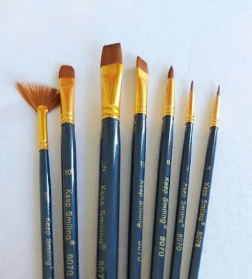 Picture of Keep Smiling Artist Nylon Hair 7pcs Mix Brush Set