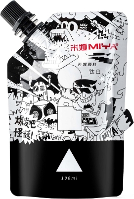 Picture of HIMI Acrylic Paint White Color 100 ml Pouch Unique Design In Bags Rich Pigment