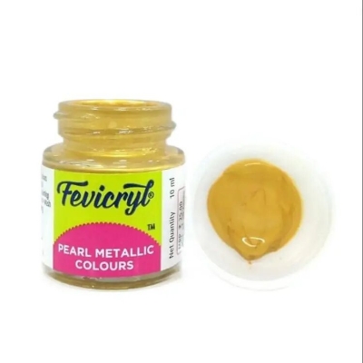 Picture of Fevicryl Pearl Metallic Acrylic Colour 10ml - Gold