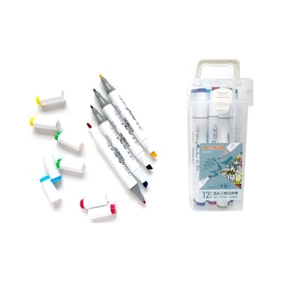 Picture of Instant Dry Dual Tip Alco Art Markers 12/24/36/48/60