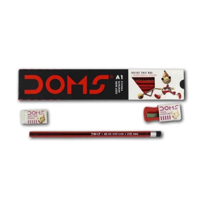 Picture of Doms A1 HB Pencil 12 pcs with Eraser and sharpner