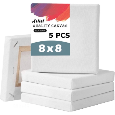 Picture of Papertree Premium White Canvas 8X8 Inch - 5 Pcs