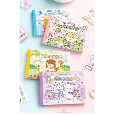Picture of Hand account magazine Sticker Book retro ins sticker lovely girl and paper hand account sticker decorative materials 50pcs