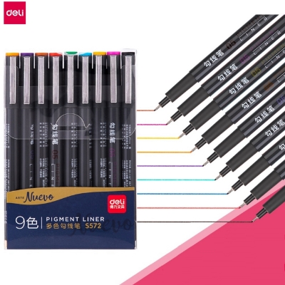 Picture of Deli S572 Fine Liner Water Color Pen 0.5mm 9Pcs Multicolor