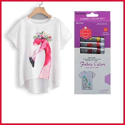 Picture of Keep Smiling Fabric Colors Set With Brush 12 Shade