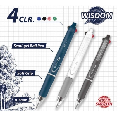 Picture of M&G Wisdom 4 Color Pen 0.7mm Semi Gel Ball Pen 1pec.
