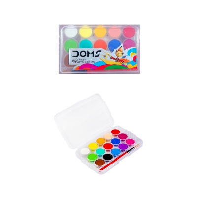 Picture of Doms Non-Toxic 15mm Water Colour Cake Set with Paint Brush and Plastic Case