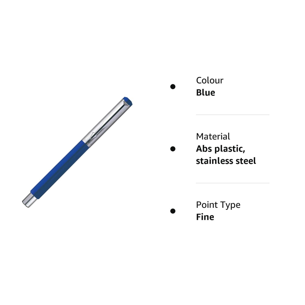 Picture of Parker Vector Mettalix Fountain Pen (Blue) with Free Blue Quink Ink Bottle