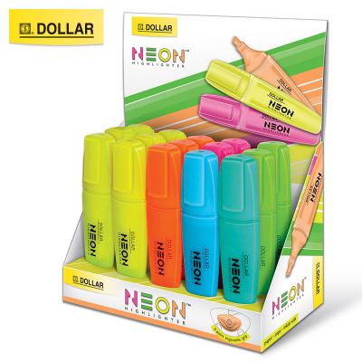 Picture of Dollar Neon Multicolor Highlighter Markers Pack of 15 Pcs